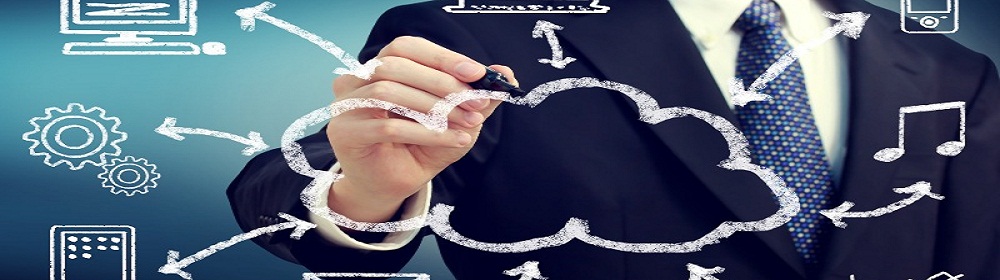 Businessman with cloud computing and connectivity concept